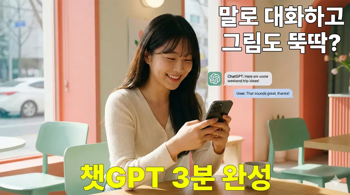 스마트폰으로 챗GPT와 음성 대화하는 모습