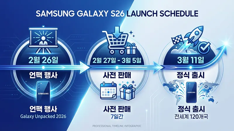 갤럭시 S26 출시 일정 타임라인