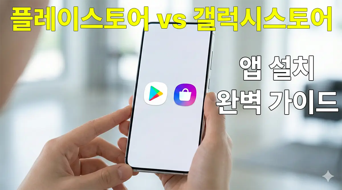 구글 플레이스토어와 삼성 갤럭시 스토어 앱 아이콘 비교 및 스마트폰 앱 설치 가이드