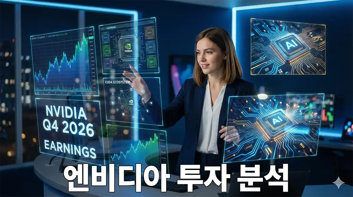 엔비디아 투자 분석 2026년 실적 발표 데이터 차트를 분석하는 전문 애널리스트